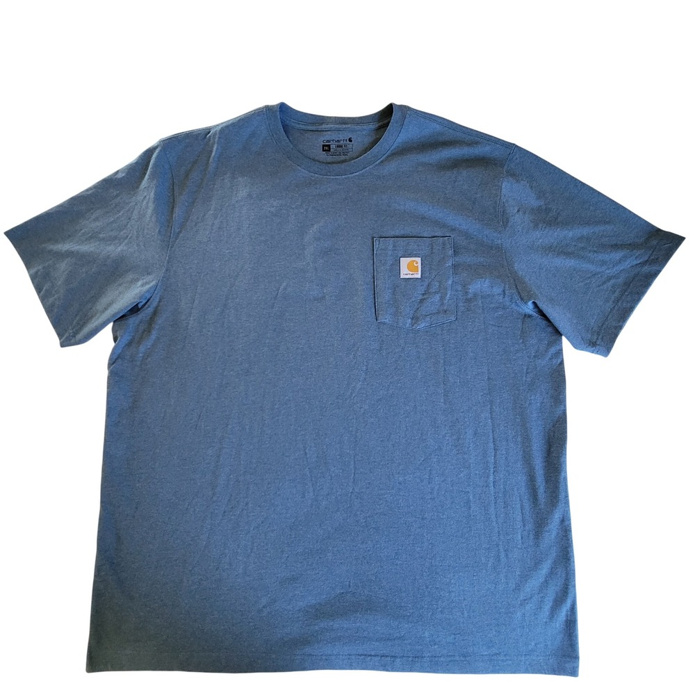 Carhartt Pocket T-Shirt Mens 2XL Blue Loose Fit K87 Short Sleeve Cotton Blend